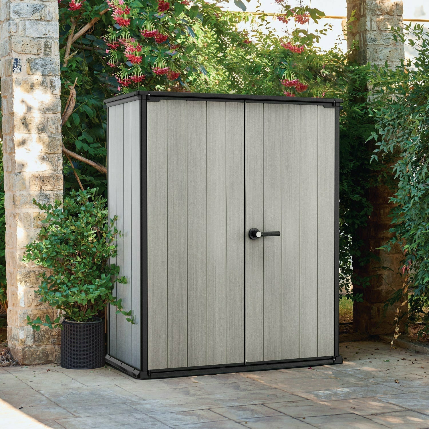 KETER - Armadio Box attrezzi da giardino grigio High Store Plus 1400L - h170,4x140x73,6 cm